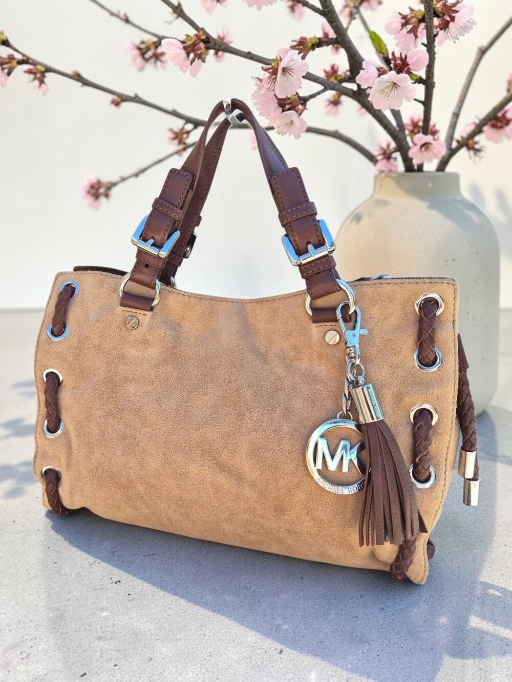 Michael Kors Suede Drawstring Satchel